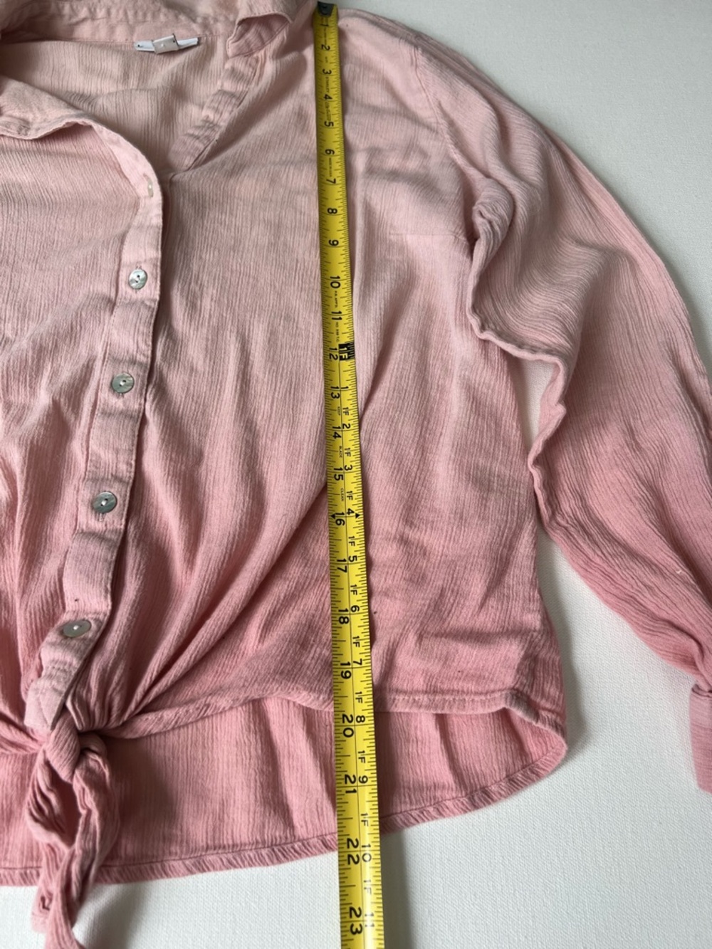 J. Jill Light Pink Tie-Front Button-Up Blouse - Women - S - Picture 7 of 9